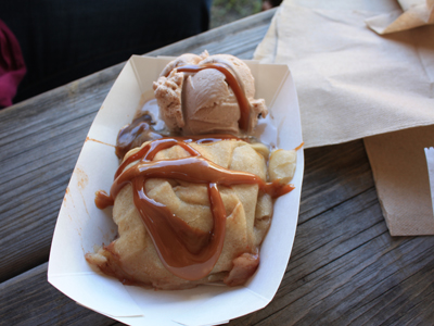 apple dumpling with cinnamon ice cream and caramel apple dumpling with cinnamon ice cream and caramel
