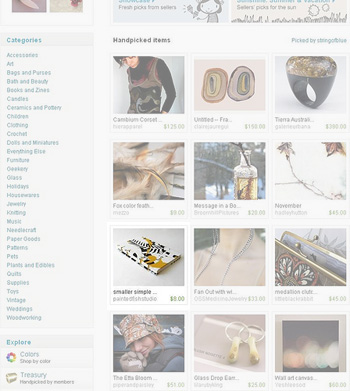 etsy front page
