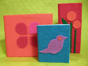 make felt covered books!