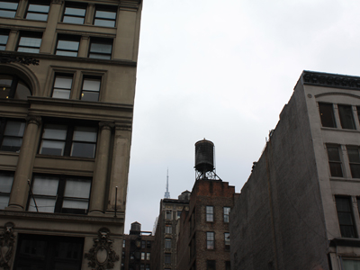 i'm obsessed with water towers. empire state building in background
