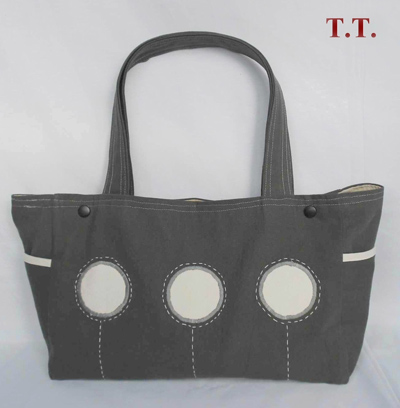 etsy : ttpeasandcarrots : the pea bag -- in brown with off-white flowers